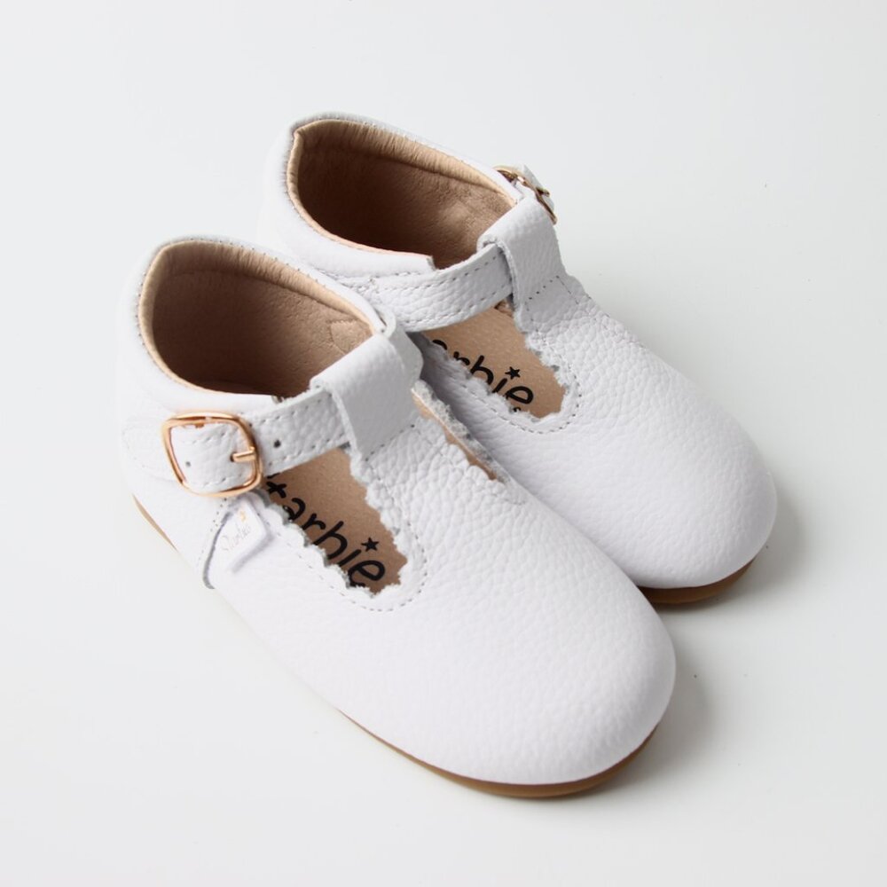 Hard-Sole Mary Janes Toddler Shoes Baby Mary Jane White toddler shoes school